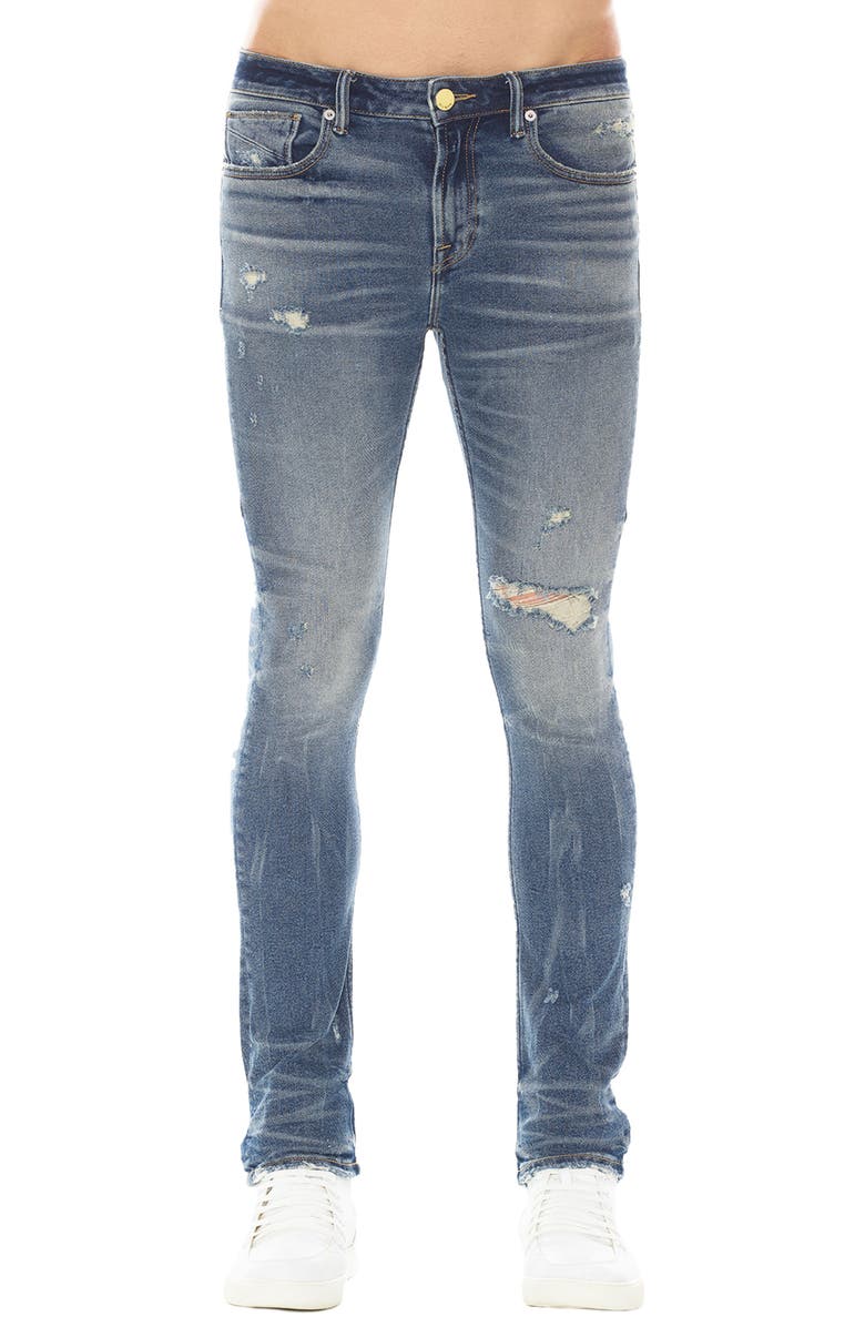 HVMAN Strat Ripped Super Skinny Jeans, Main, color, Tuscany
