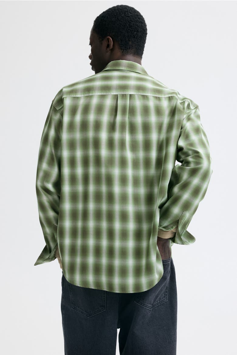 Relaxed Fit Shirt, Alternate, color, Khaki green/checked