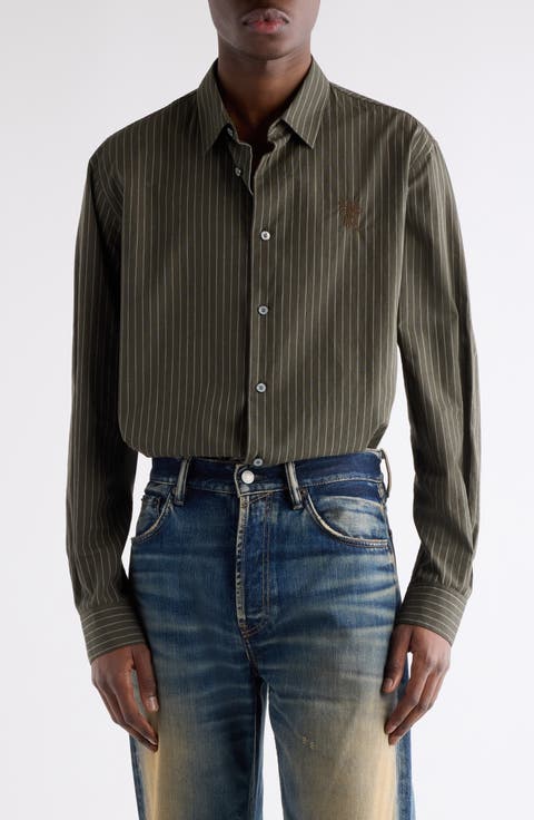 Sarow Stripe Poplin Button-Up Shirt