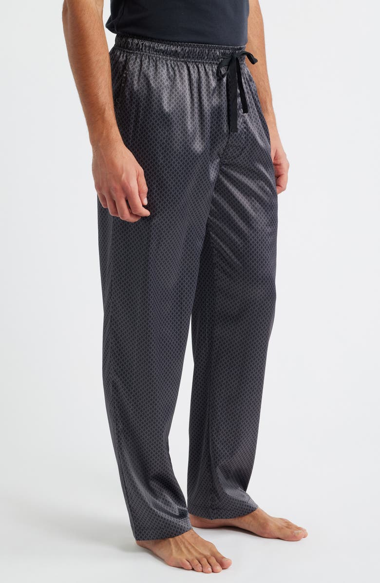 Majestic International Dreams of Satin Pajamas Pants, Alternate, color, Black