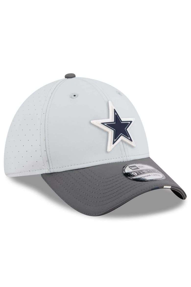 Men's New Era  Gray/Graphite Dallas Cowboys 2025 NFL Training Camp 39THIRTY Flex Hat, Alternate, color, Gray
