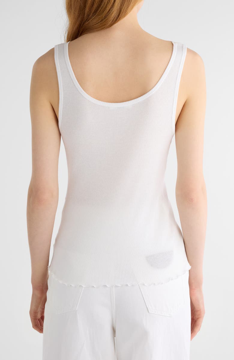 Chloé Guipure Trim Rib Fitted Cotton Jersey Tank, Alternate, color,