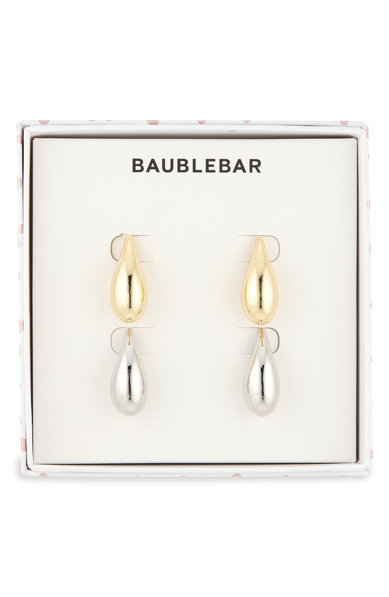 BaubleBar Set of 2 Two-Tone Teardrop Stud Earrings, Main, color, Gold/Silver