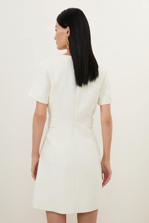 Karen Millen Tailored Mini Dress In White