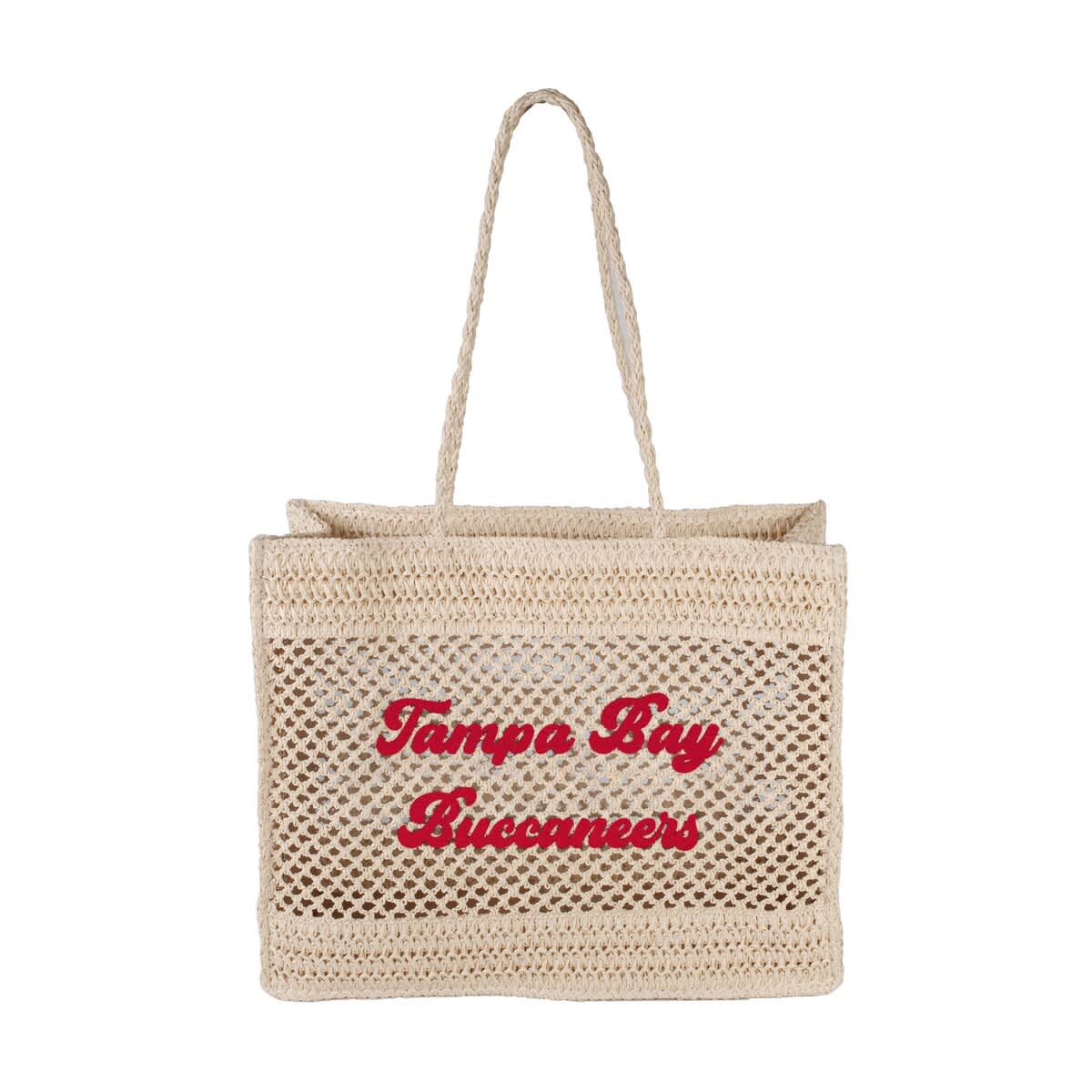 LOGO BRANDS Tampa Bay Buccaneers Coastal Tote Bag, Main, color, Tan