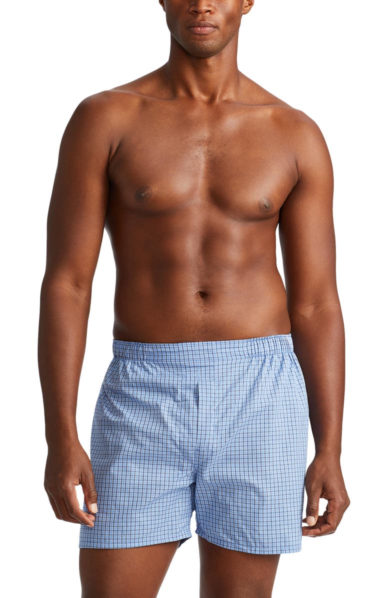 Polo Ralph Lauren Assorted 3-Pack Woven Cotton Boxers, Alternate, color, Blue Multicolor