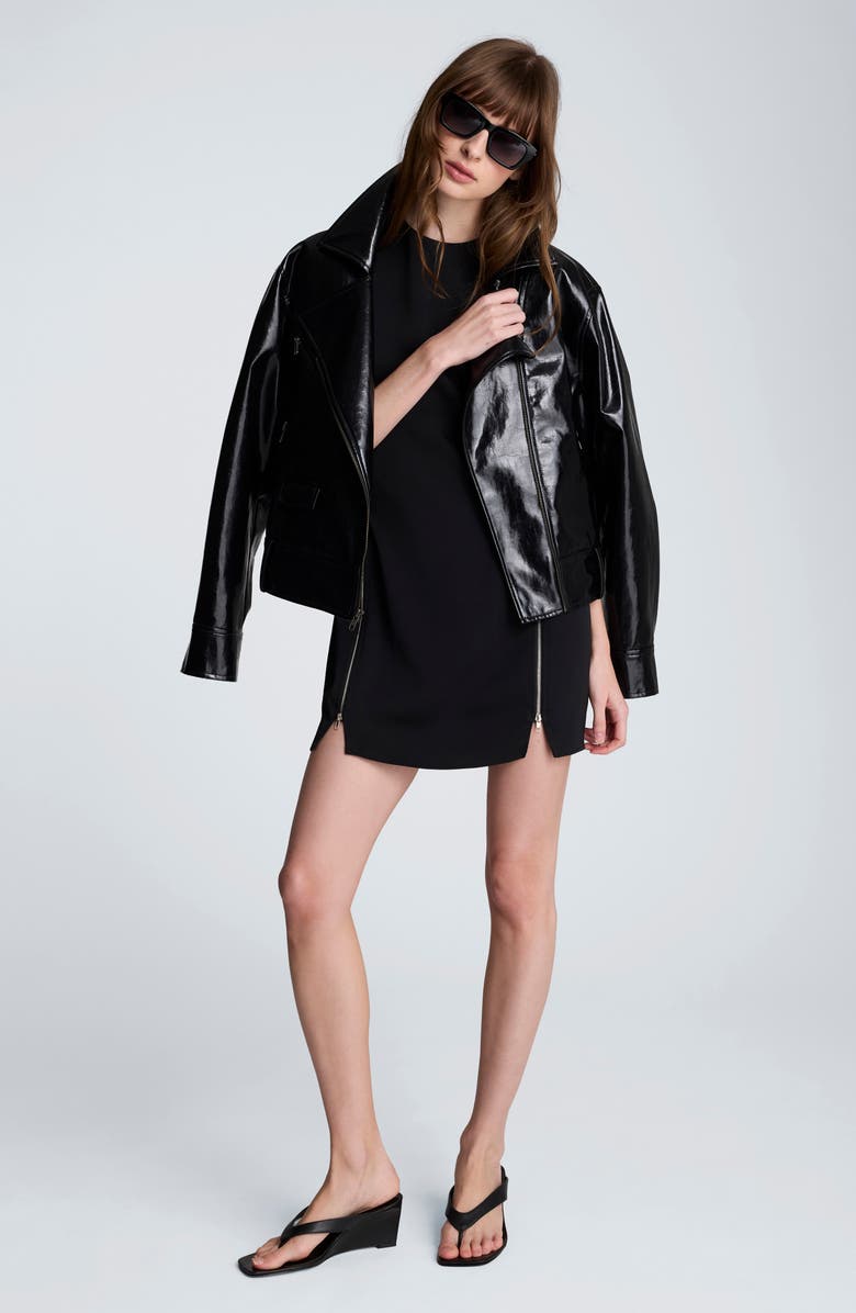Kenneth Cole Zip Sheath Minidress, Alternate, color, Black