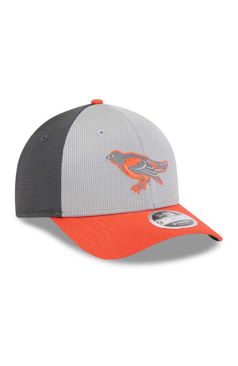 New Era Men's New Era  Gray/Orange Baltimore Orioles 2025 Batting Practice 9FORTY M-Crown Adjustable Hat, Alternate, color, 