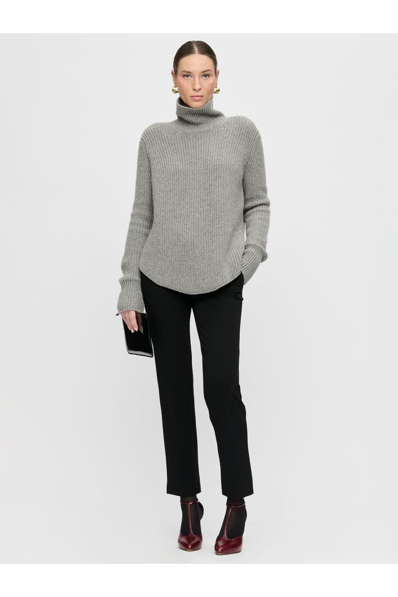 Barrie Long sleeve turtleneck ribbed sweater, Alternate, color, Grey