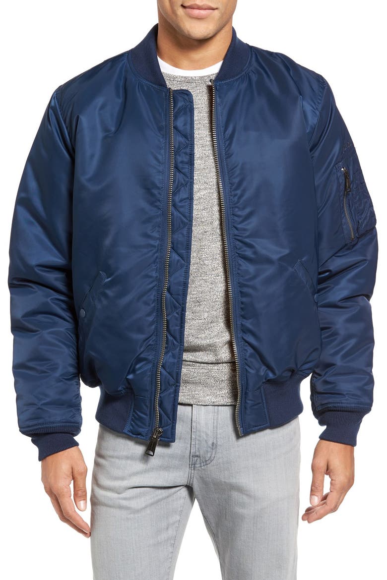 Water Resistant MA-1 Flight Jacket, Main, color, NAVY