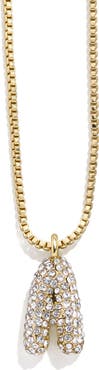 BaubleBar Mini Pavé Bubble Initial Necklace