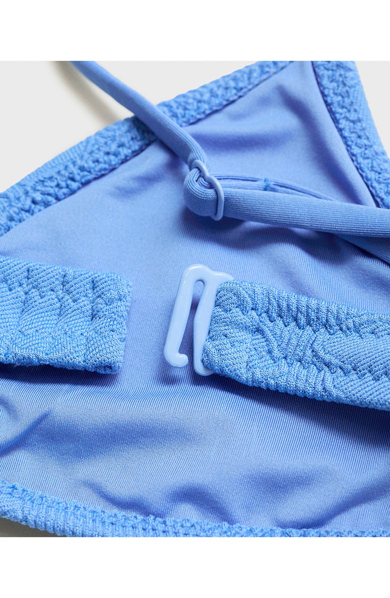 MANGO Floral Embroidered Bikini Top, Alternate, color, Sky Blue