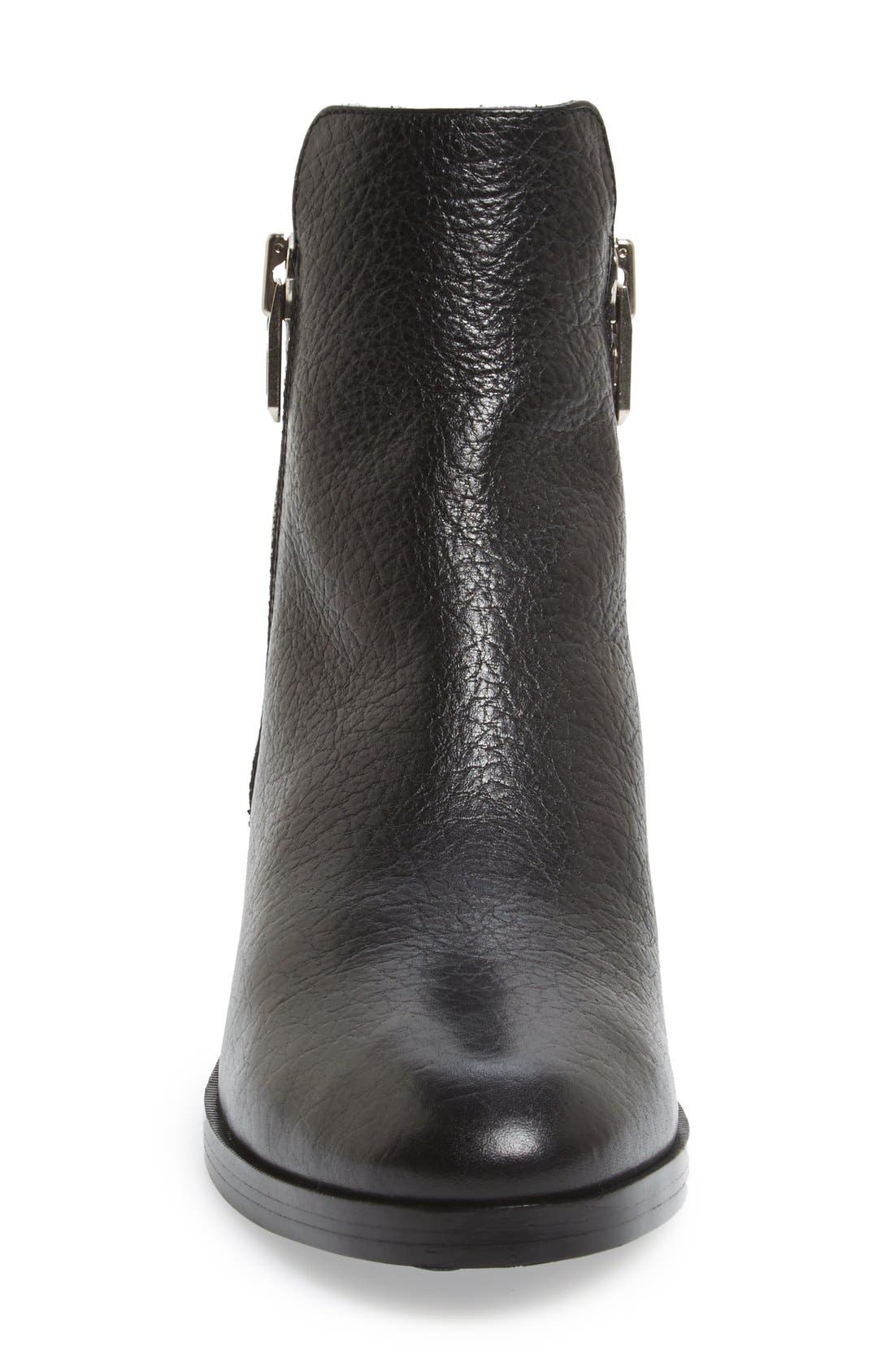 'Alexa' Shearling Lined Moto Boot, Alternate, color, BLACK