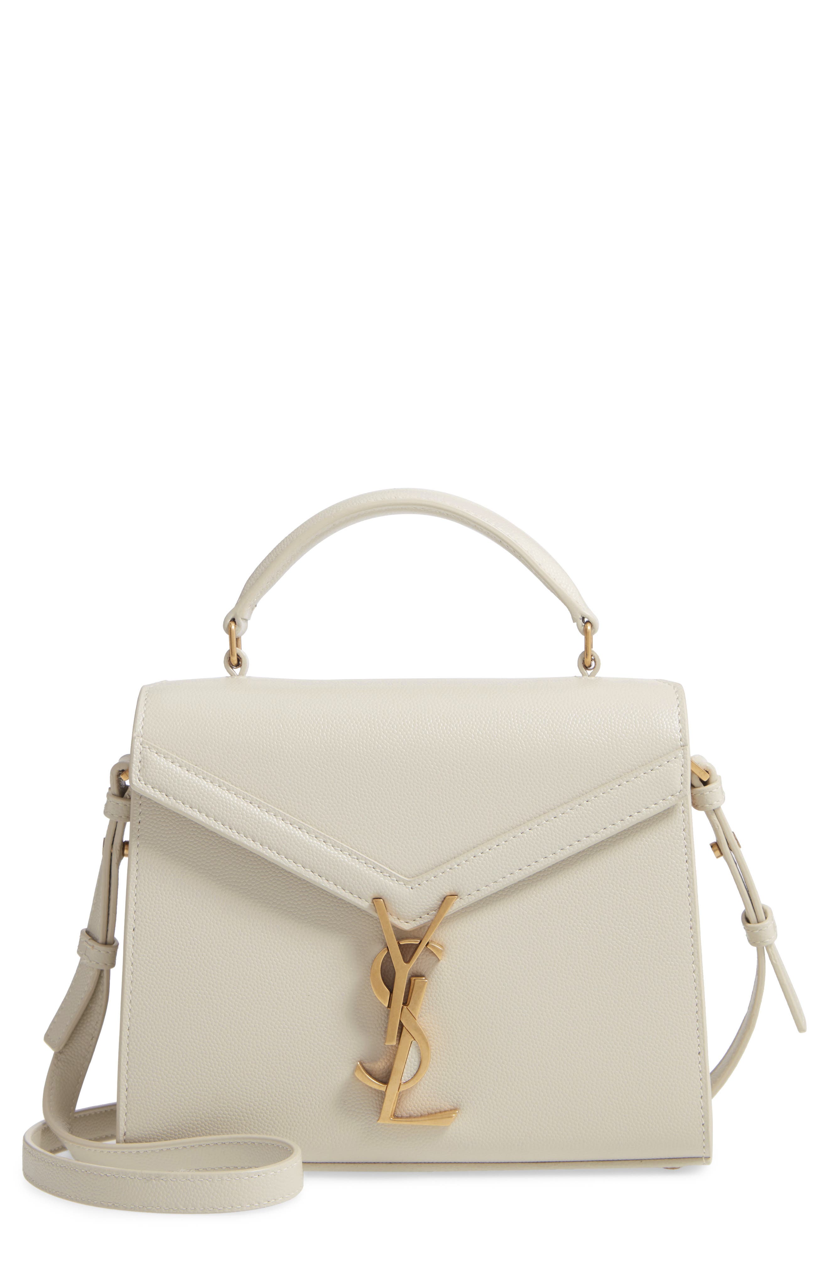 Mini Cassandra Leather Top Handle Bag, Main, color, BLANC VINTAGE