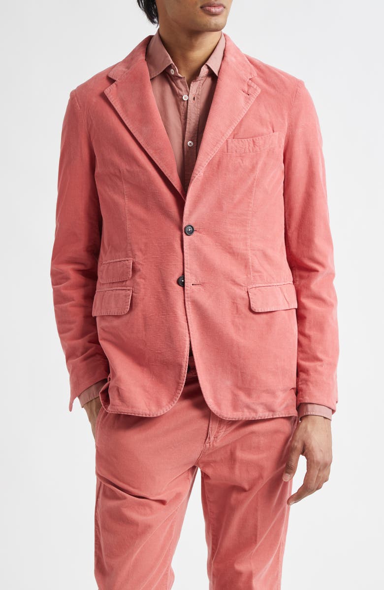 Massimo Alba Baby Corduroy Jacket, Main, color, Coral