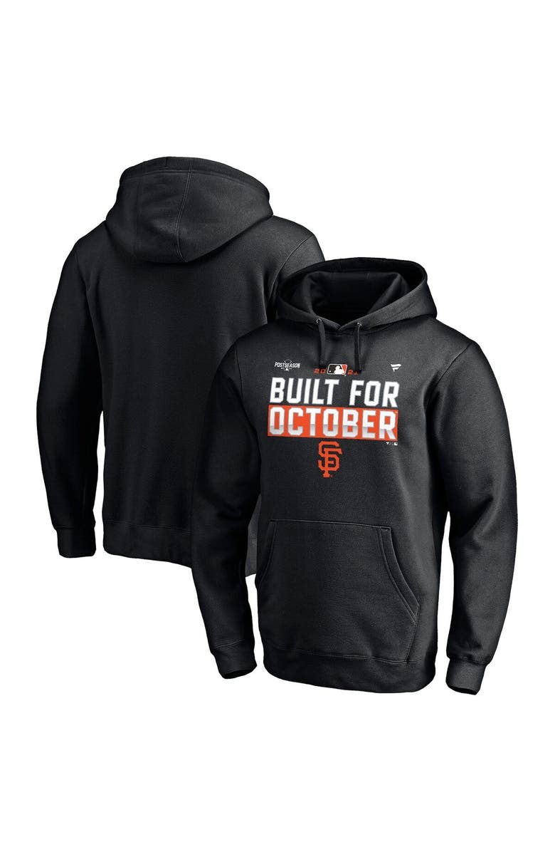 FANATICS Men's Fanatics Branded Black San Francisco Giants 2021 Postseason Locker Room Fitted Pullover Hoodie, Main, color,
