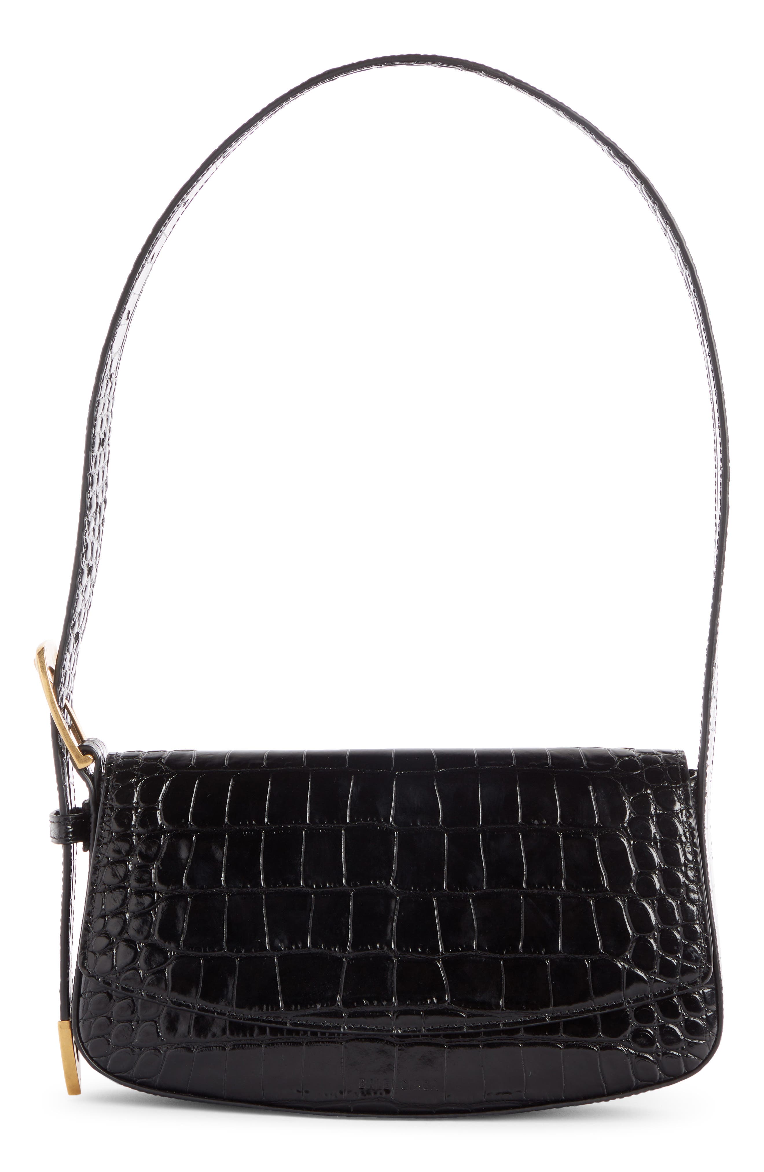 Balenciaga Ghost Sling Croc Embossed Leather Shoulder Bag, Main, color, 