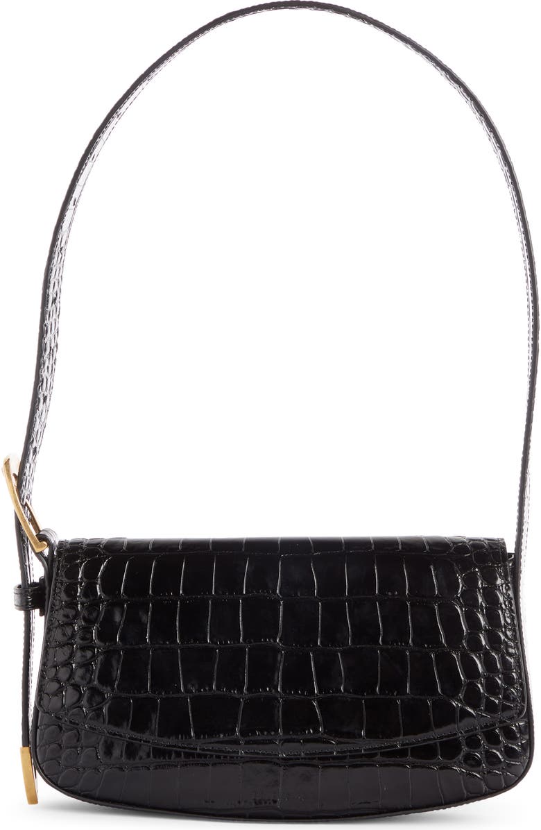 Balenciaga Ghost Sling Croc Embossed Leather Shoulder Bag, Main, color,