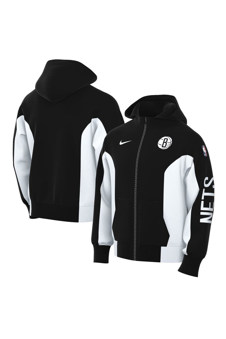 Men's Nike Black Brooklyn Nets 2023/24 Authentic Showtime Full-Zip Hoodie, Main, color, Black