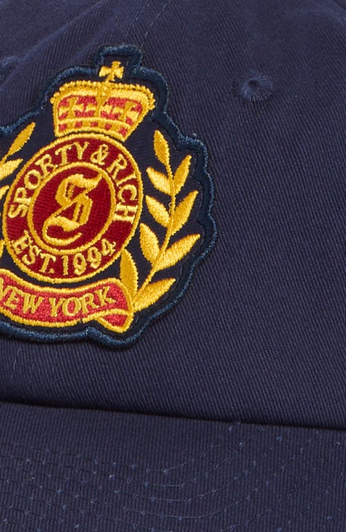 Sporty And Rich Sporty & Rich Logo Crest Embroidered Baseball Cap