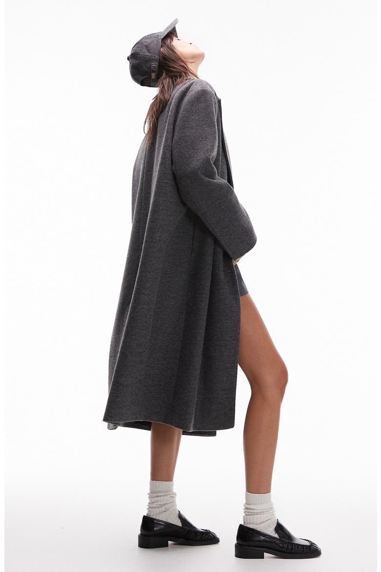 Oversize Double Breasted Coat, Alternate, color, GREY