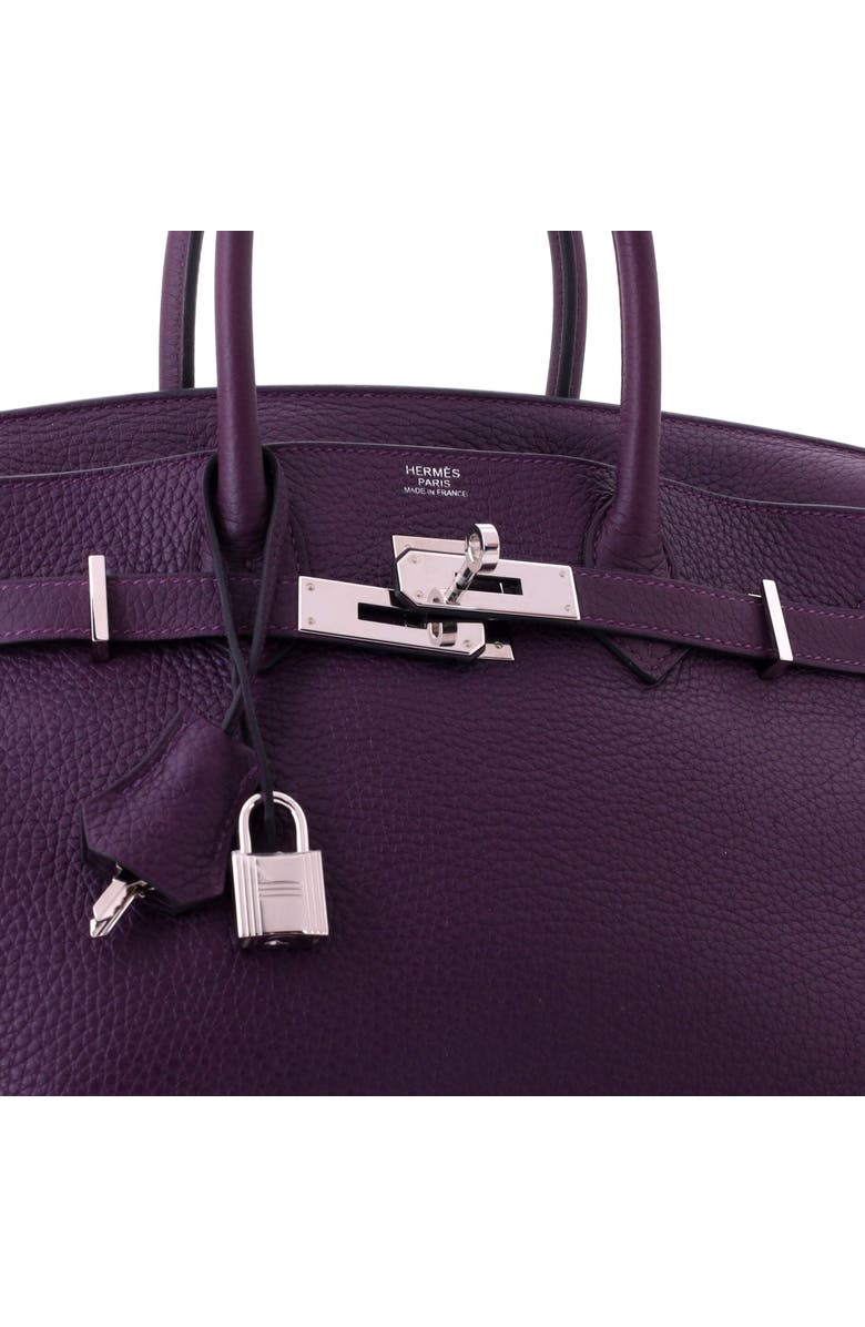 Pre-Owned Hermes Birkin Handbag Purple Clemence with Palladium Hardware 30, Alternate, color, Cassis