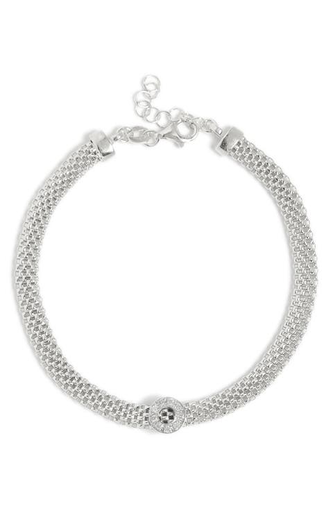 Round Charm Diamond Mesh Bracelet