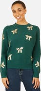 Yumi Sequin Applique Bow Sweater