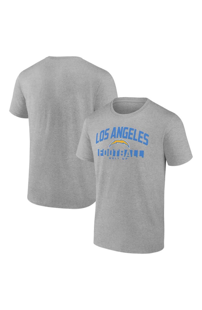 FANATICS Men's Fanatics  Gray Los Angeles Chargers Screen Blocking T-Shirt, Alternate, color, Gray