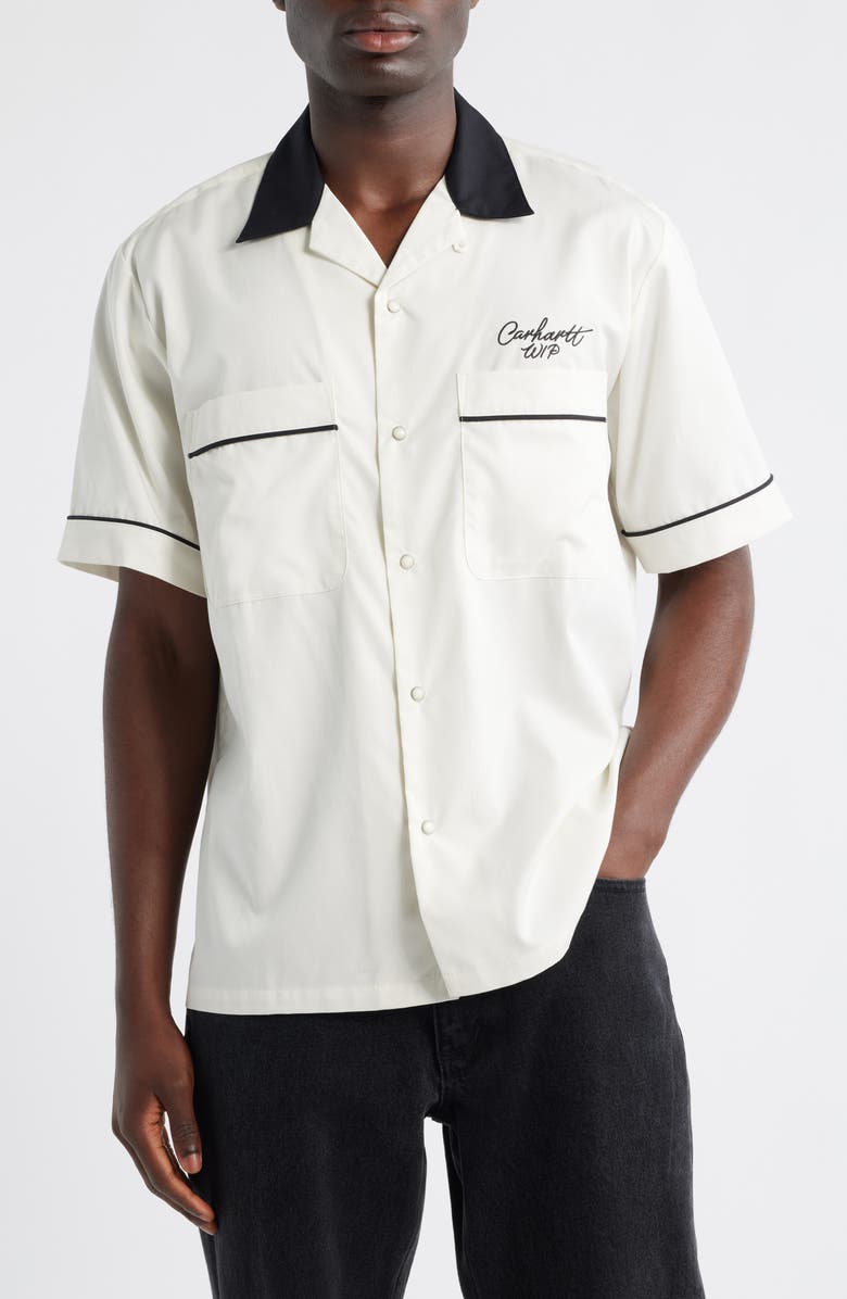 Carhartt Work In Progress Bowling Shirt, Main, color, Wax / Black