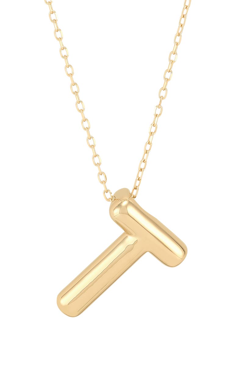 Frankie & Zoe Initial Pendant Necklace, Main, color, Yellow Gold - T