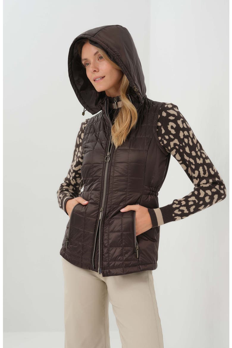 Hooded Montreal Quilted Vest with Removable Hood, Alternate, color, Espresso