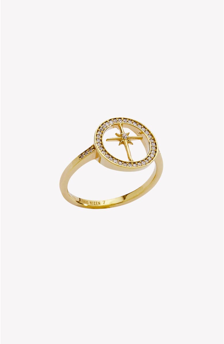 Rizen Jewelry Adoring Star Compass Ring, Main, color, 18K Gold Plated