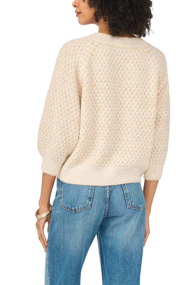Tuck Stitch Raglan Crewneck Sweater, Alternate, color, MALTED