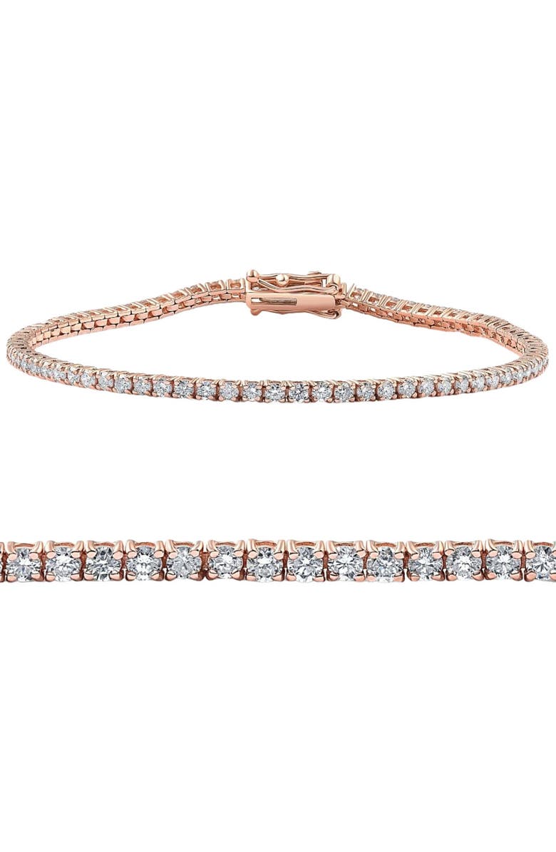 Bliss Diamond 2 Ct Lab Grown Diamond Tennis Bracelet 7" 14k Gold, Main, color, 14K Rose Gold