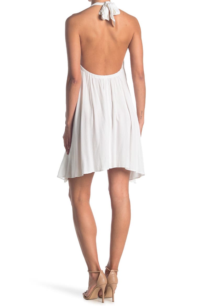 Halter Neck Cover-Up Dress, Alternate, color, WHITE