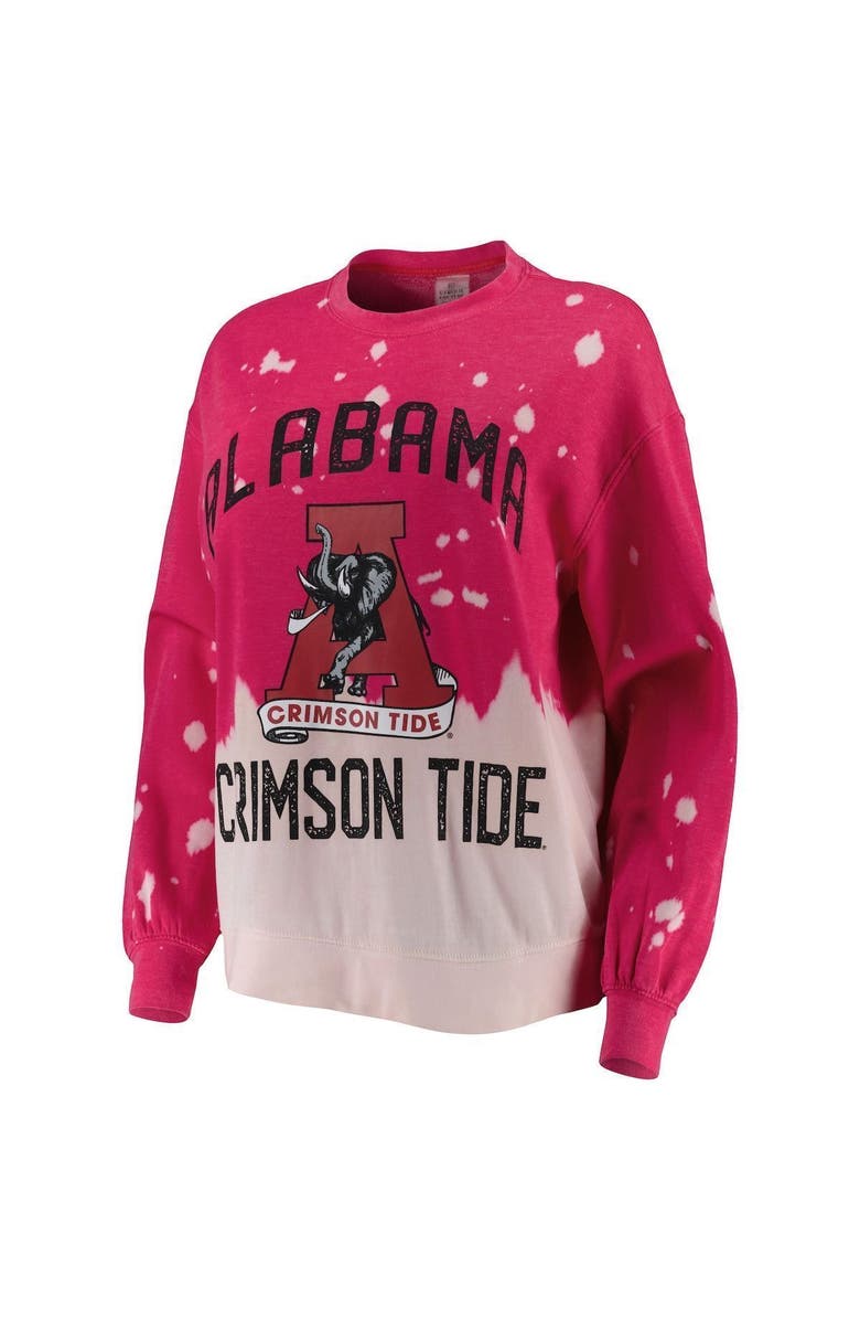 GAMEDAY COUTURE Women's Gameday Couture Crimson Alabama Crimson Tide Twice As Nice Faded Dip-Dye Pullover Long Sleeve Top, Alternate, color, Crimson