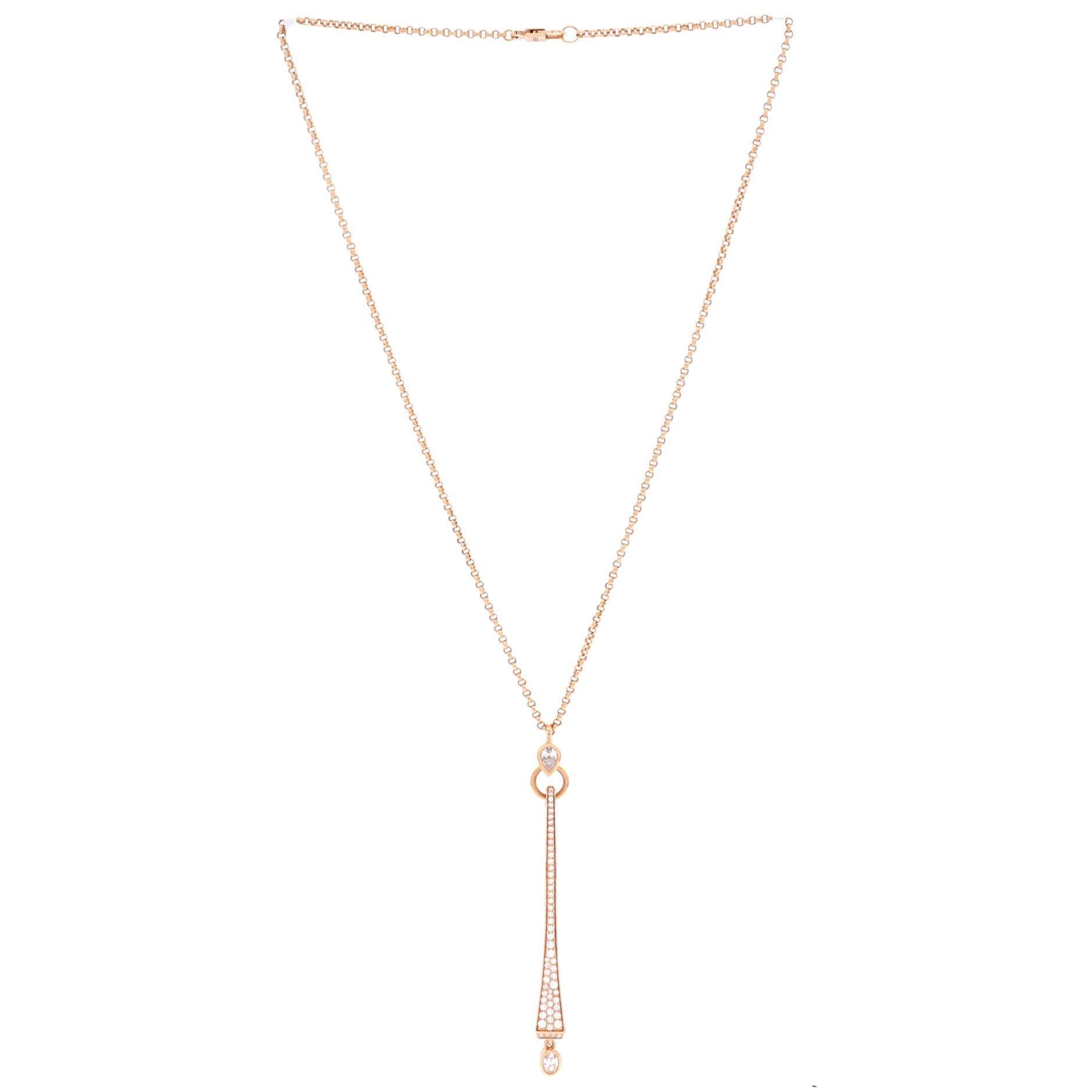 Clou De Forge Pendant Necklace 18K Rose Gold and Diamonds Large, Alternate, color, Metallic Gold