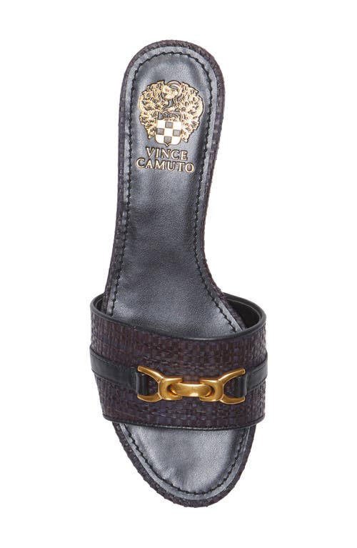 Vince Camuto Maxine Slide Sandal In Black Super Fine Raffia
