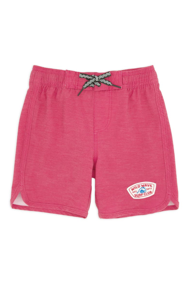 Kids' Solid Board Shorts, Main, color, LOLLIPOP