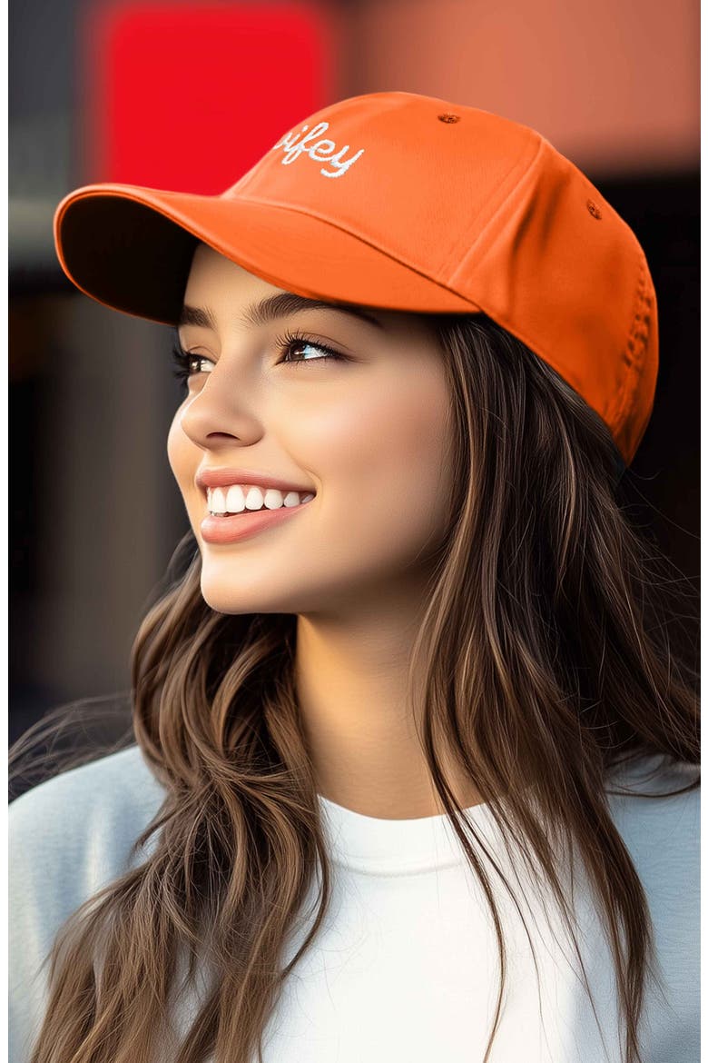 Wifey Embroidered Everyday Cap, Alternate, color, Orange
