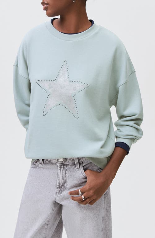 Mango Teen Star Studded Sweatshirt In Blue