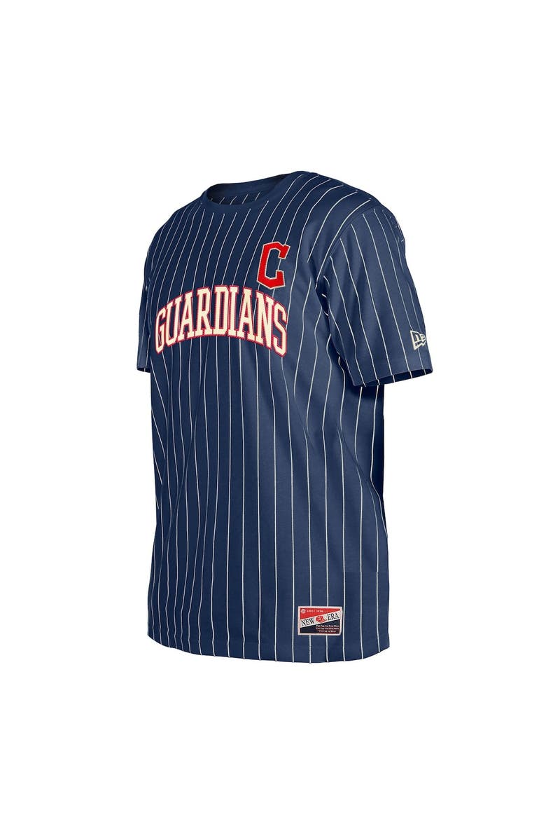 New Era Men's New Era Navy Cleveland Guardians Throwback Pinstripe T-Shirt, Alternate, color, Navy