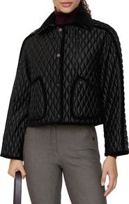 Burberry Cropped Quilted Nylon Floriston Jacket
