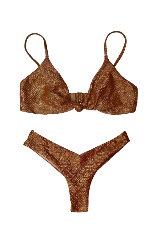 Beach Bunny Swimwear Bethany Tango Bottom In Brown