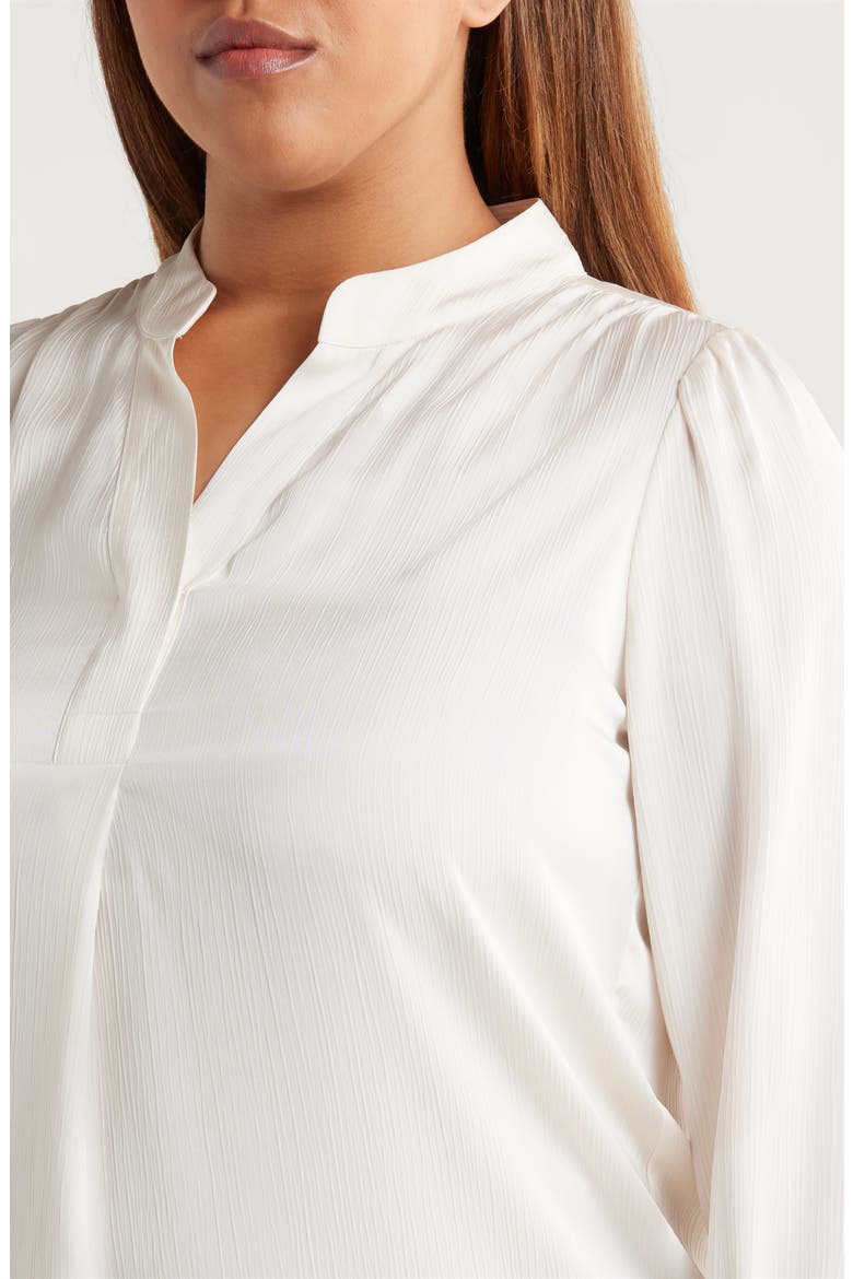 Textured Crepe Long Sleeve Top, Alternate, color, WHITE DOVE