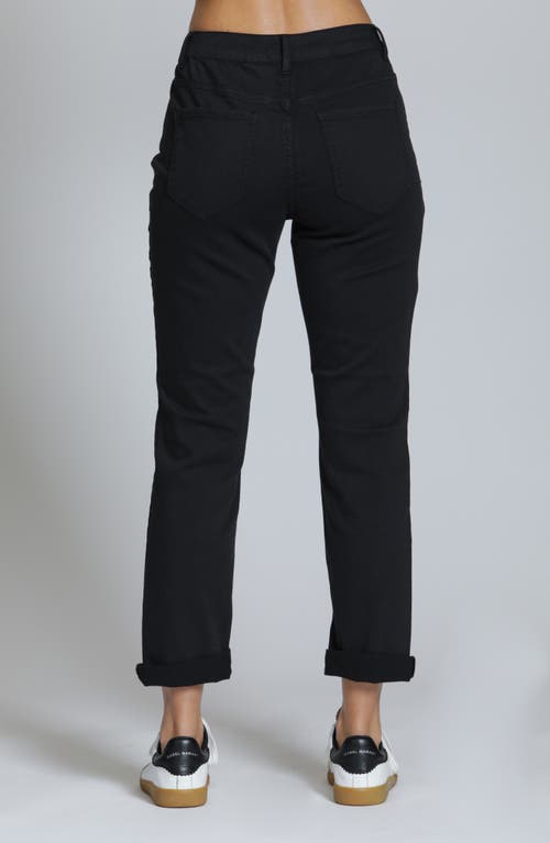 Apny Mid Rise Girlfriend Jeans In Black