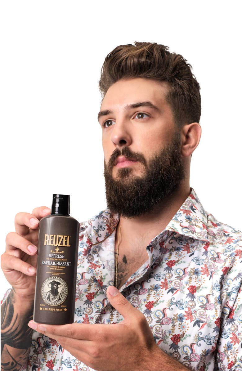 REUZEL REFRESH No Rinse Beard Wash, Alternate, color, NO COLOR