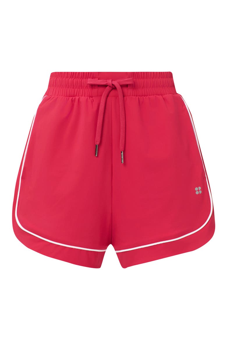 Explorer Track Piped Shorts, Alternate, color, CRIMSON RED