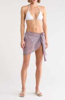 Good American Plaid Mesh Sarong